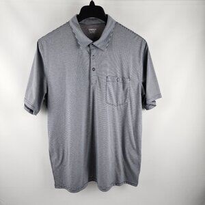 Toad & Co Shirt Mens XL Blue Gray Striped Marko S/S Polo